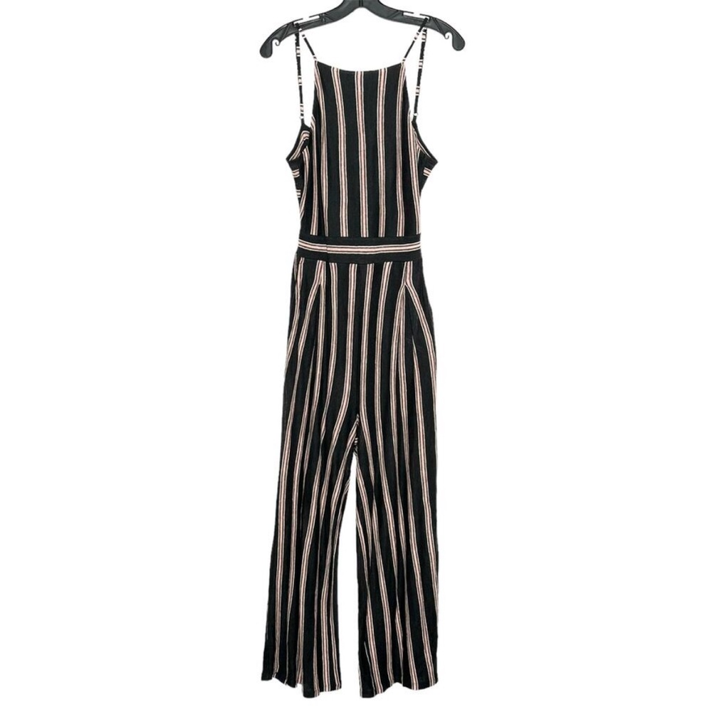 Joie Black and Pink Striped Jumpsuit